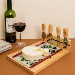 La Chaise Longue Art De La Table|Accessoires-PLANCHE A FROMAGE 4 COUTEAUX FROMAGES DE FRANCE
