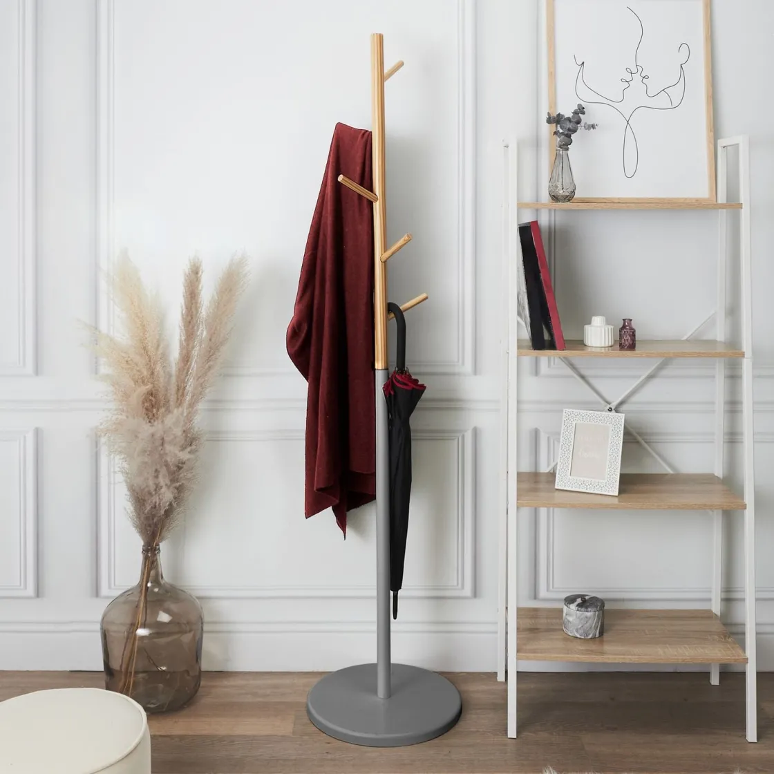 La Chaise Longue Mobilier-PORTE MANTEAU MIKO GRIS