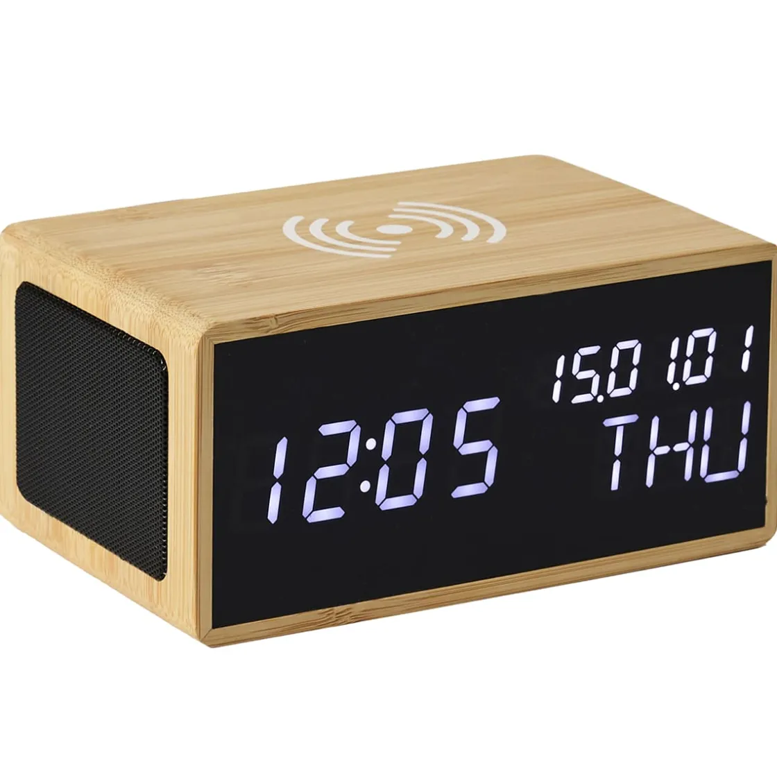 La Chaise Longue Horloge & Réveil-REVEIL CHARGEUR BOIS