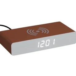 La Chaise Longue Horloge & Réveil-REVEIL CHARGEUR BOIS ABRICOT