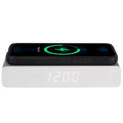 La Chaise Longue Horloge & Réveil-REVEIL CHARGEUR BOIS GRIS