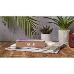 La Chaise Longue Horloge & Réveil-REVEIL CHARGEUR BOIS NATUREL