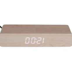 La Chaise Longue Horloge & Réveil-REVEIL CHARGEUR BOIS NATUREL