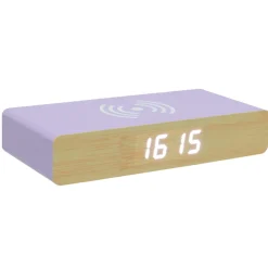 La Chaise Longue Horloge & Réveil-REVEIL CHARGEUR BOIS VIOLET