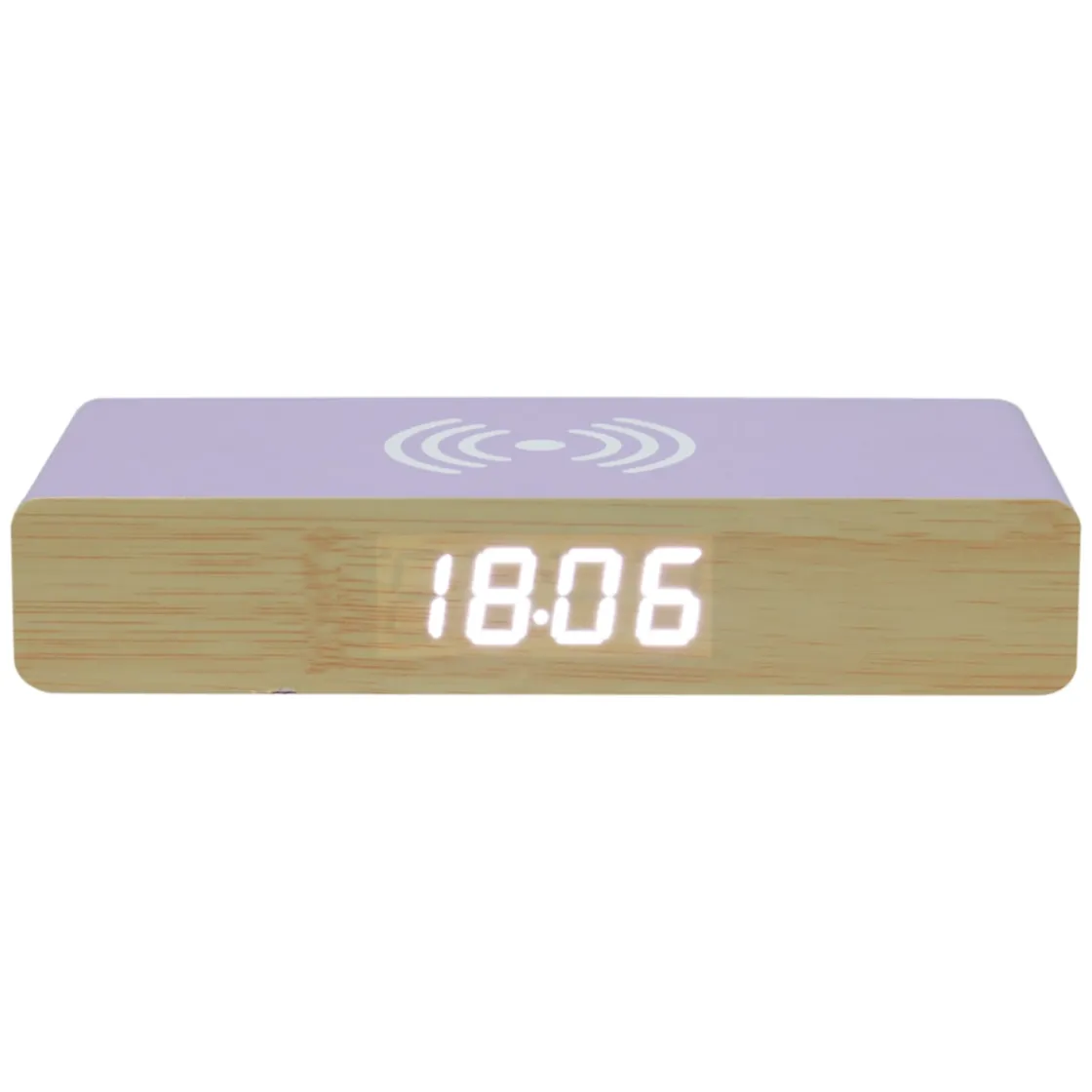 La Chaise Longue Horloge & Réveil-REVEIL CHARGEUR BOIS VIOLET