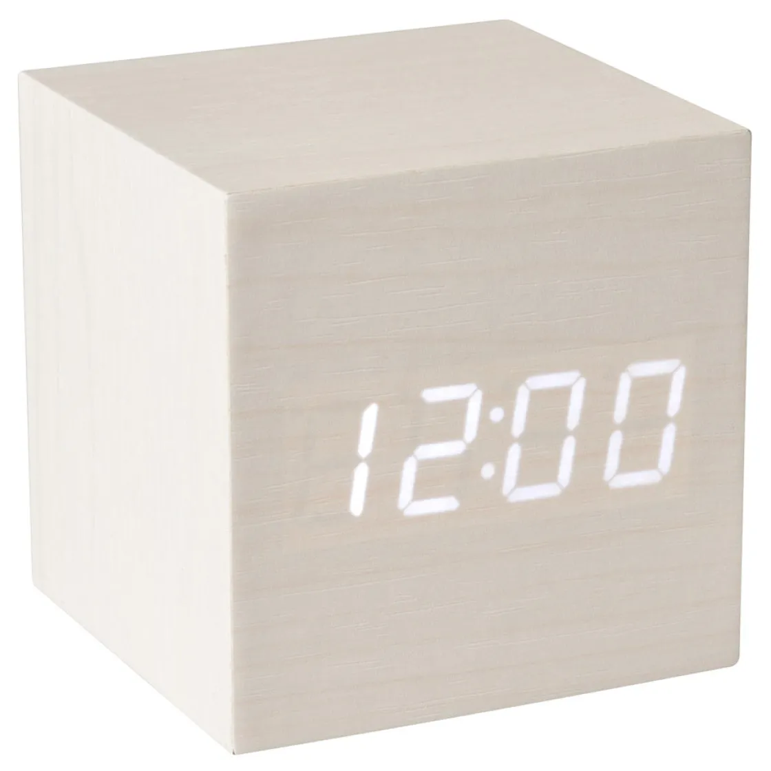 La Chaise Longue Horloge & Réveil-REVEIL LED BOIS BLANC