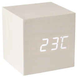 La Chaise Longue Horloge & Réveil-REVEIL LED BOIS BLANC