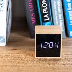 La Chaise Longue Horloge & Réveil-REVEIL LED PM FIBRE BOIS NATUREL