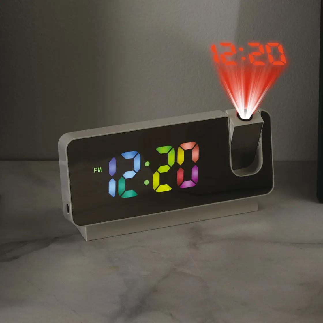 La Chaise Longue Horloge & Réveil-REVEIL PROJECTEUR MIROIR RAINBOW