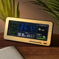 La Chaise Longue Horloge & Réveil-REVEIL STATION METEO WOODY