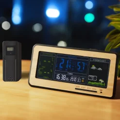 La Chaise Longue Horloge & Réveil-REVEIL STATION METEO WOODY