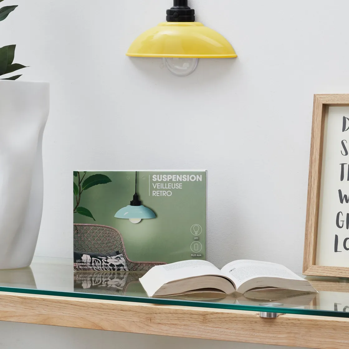 La Chaise Longue Déco Lumineuse|Déco-SUSPENSION VEILLEUSE RETRO JAUNE