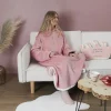 La Chaise Longue Cocoon-SWEAT PLAID BOMBASSE ROSE