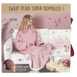 La Chaise Longue Cocoon-SWEAT PLAID BOMBASSE ROSE