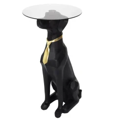 La Chaise Longue Mobilier-TABLE BASSE DECO CHIEN ASSIS 66CM