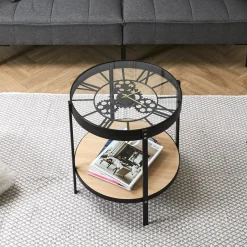 La Chaise Longue Mobilier-TABLE D APPOINT HORLOGE 50.5X50.5X49CM