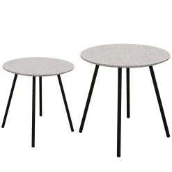 La Chaise Longue Mobilier-TABLE EFFET GRANIT GRIS X2 PLUTON