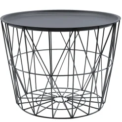 La Chaise Longue Mobilier-TABLE FILAIRE METAL GRIS DIAMETRE 50CM