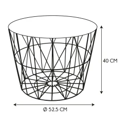 La Chaise Longue Mobilier-TABLE FILAIRE METAL GRIS DIAMETRE 50CM
