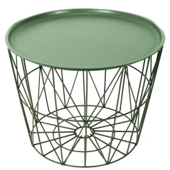 La Chaise Longue Mobilier-TABLE FILAIRE METAL VERT DIAMETRE 50CM