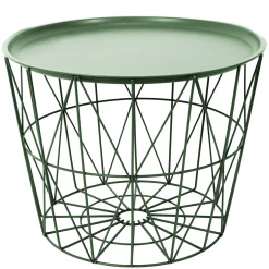 La Chaise Longue Mobilier-TABLE FILAIRE METAL VERT DIAMETRE 50CM