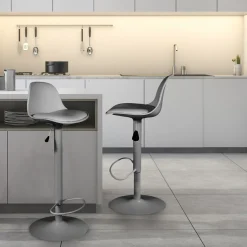 La Chaise Longue Mobilier-TABOURET DE BAR ISAK GRIS - Lot de 2