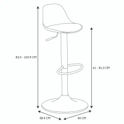 La Chaise Longue Mobilier-TABOURET DE BAR ISAK GRIS - Lot de 2