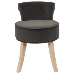 La Chaise Longue Mobilier-TABOURET ELEONOR VELOURS GRIS
