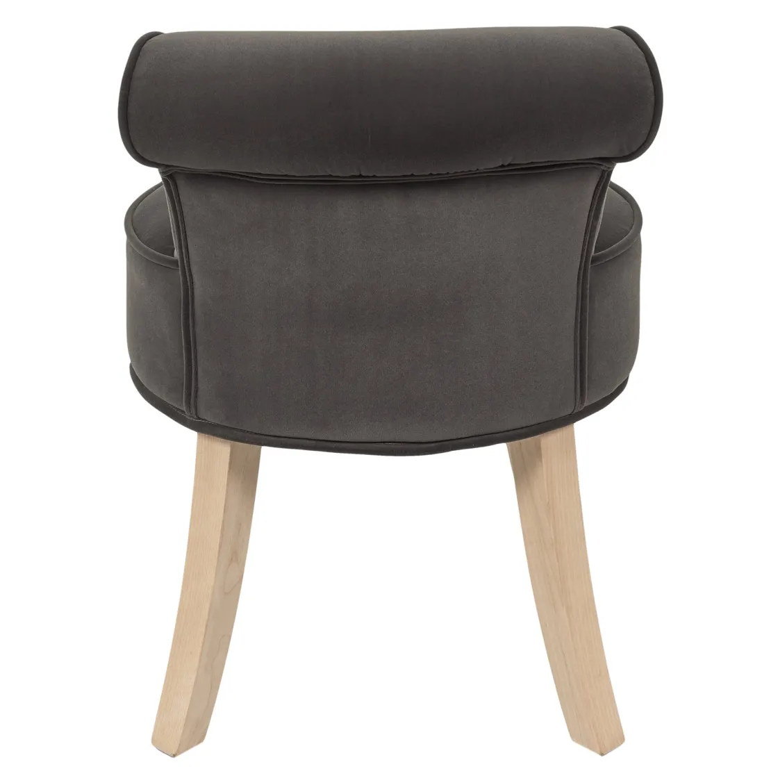 La Chaise Longue Mobilier-TABOURET ELEONOR VELOURS GRIS