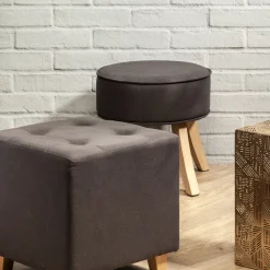 La Chaise Longue Mobilier-TABOURET ROMEO GRIS