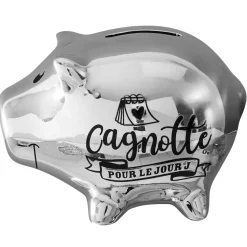La Chaise Longue Déco-TIRELIRE COCHON JOUR J ARGENT