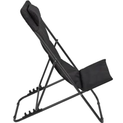 La Chaise Longue Mobilier-TRANSAT PLIANT CORFOU NOIR