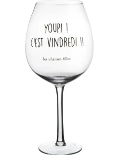 La Chaise Longue Vin & Champagne-VERRE A VIN 75 CL YOUPI C EST VINDREDI