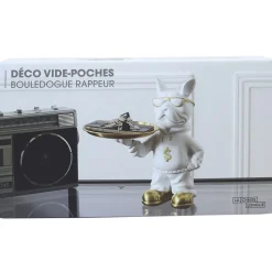 La Chaise Longue Déco-VIDE POCHES BOULEDOGUE RAPPER BLANC